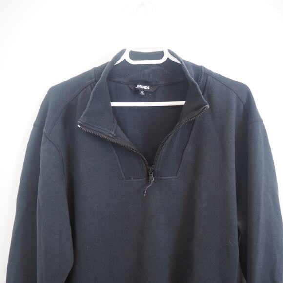 Legends Highland 1/4 Zip Long Sleeve Performance Pullover Black Mens XL - Picture 3 of 10